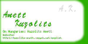 anett kuzolits business card